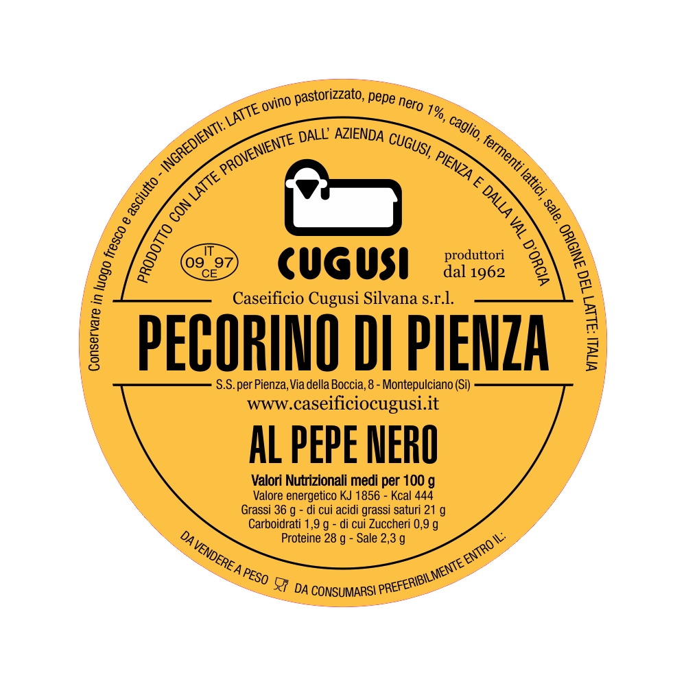 Pecorino with Black Pepper - label