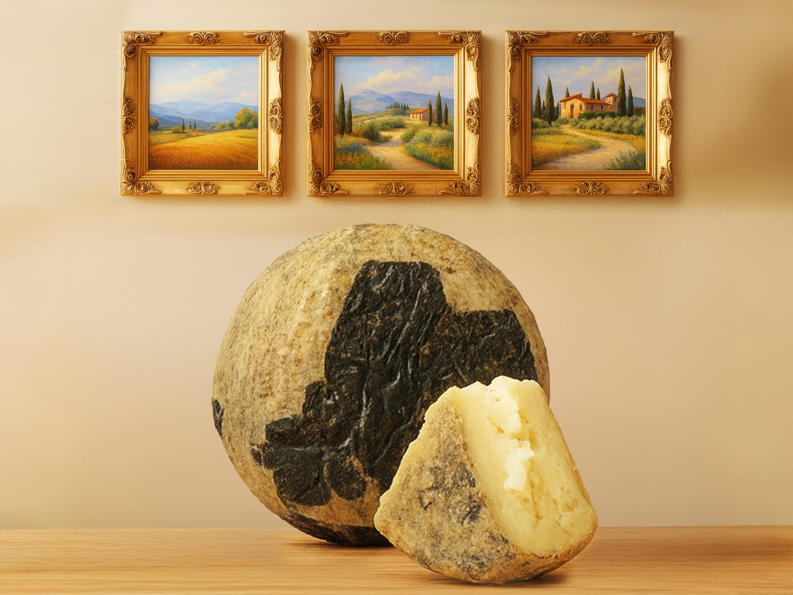 Pecorino Seasoned Under Walnut Leaves